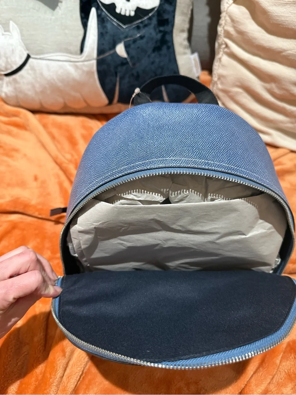 Coach Light Blue Mini Backpack with Silver Hardware